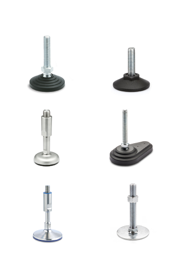 Adjustable and levelling feet